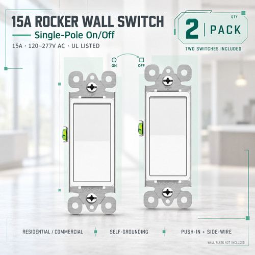 15a single pole wall switch - wall,