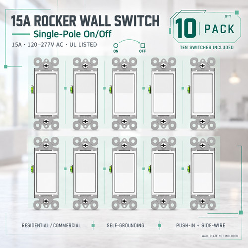 10pk 15a single pole - 15a, single-pole