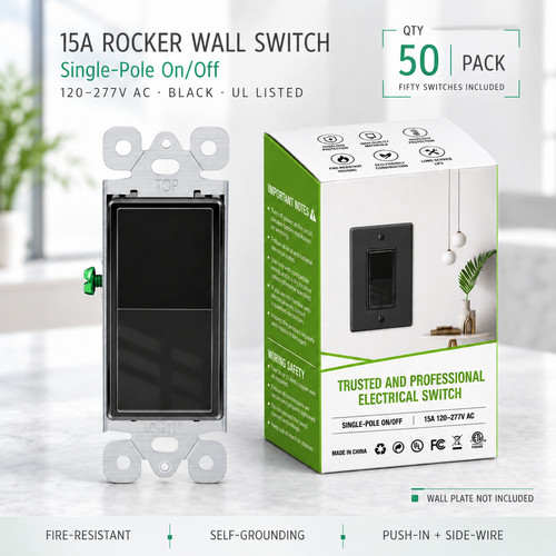 15a black rocker switch - black, switch,