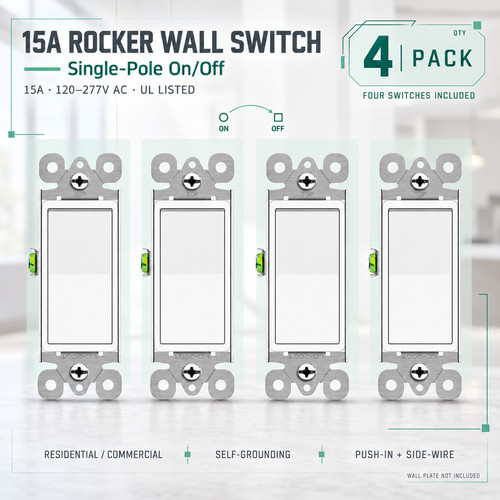 4pk 15a single - single-pole, wall