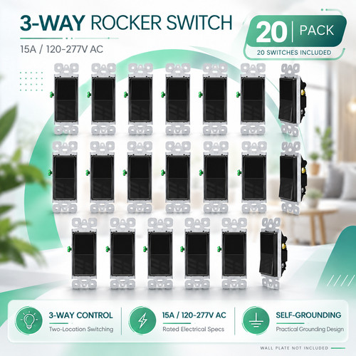 20pk rocker style way light - 20pk, 3-way